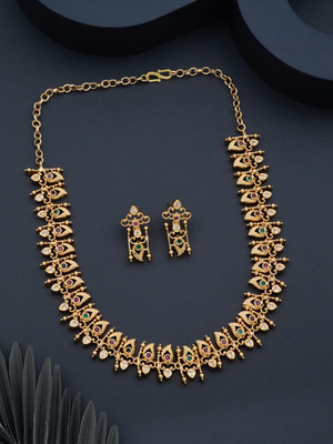 YIMBLI Brass Gold-plated Gold Jewellery Set(Pack of 1)