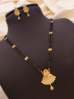 sakimo Brass Gold-plated Gold Jewellery Set(Pack of 1)