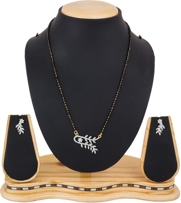 AADITA Alloy Gold-plated Black, Gold, Silver Jewellery Set(Pack of 1)