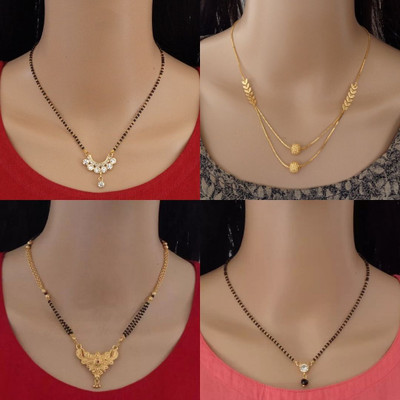 Dency New Jewelery Gold Plated Mangalsutra For Women and Girls Alloy Mangalsutra