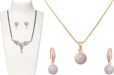 P R Production Oxidised Silver Multicolor Jewellery Set(Pack of 2)