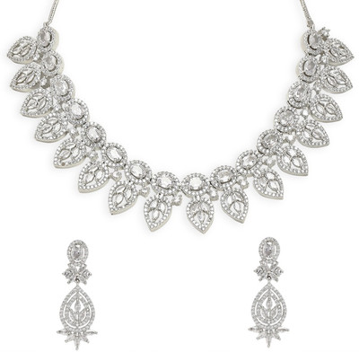 Oomph Alloy Silver Silver, White Jewellery Set(Pack of 2)