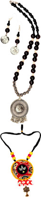 HOUSE OFF COMMON Oxidised Silver Black, Silver, Multicolor Jewellery Set(Pack of 2)