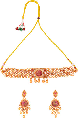 YELLOW CHIMES Brass Gold-plated Gold Jewellery Set(Pack of 1)