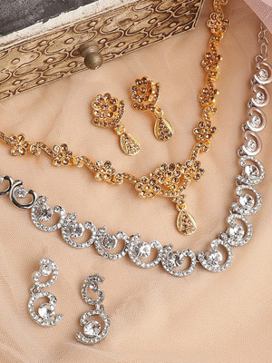 RUBANS Alloy Gold-plated Gold, Silver Jewellery Set(Pack of 2)