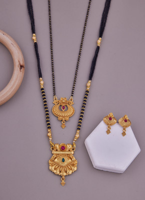 house of common Brass Gold-plated Gold Jewellery Set(Pack of 3)