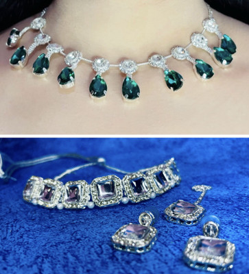 GEMSTJ Alloy Green, White Jewellery Set(Pack of 1)