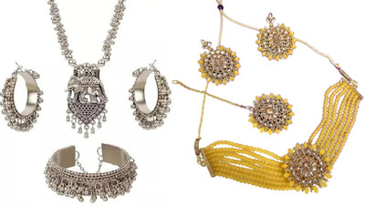 JMBW INTERNATIONAL Alloy Silver, Yellow Jewellery Set(Pack of 2)