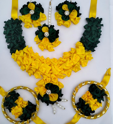 APOSOLUARD Fabric Yellow, Green Jewellery Set(Pack of 1)