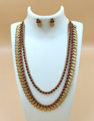 Shilpa Creation Alloy Gold-plated Red Jewellery Set(Pack of 1)