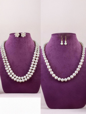 saadgallery Mother of Pearl White Jewellery Set(Pack of 2)