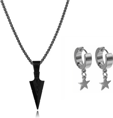 mattrachaya Alloy Sterling Silver, Titanium Black, Silver Jewellery Set(Pack of 2)