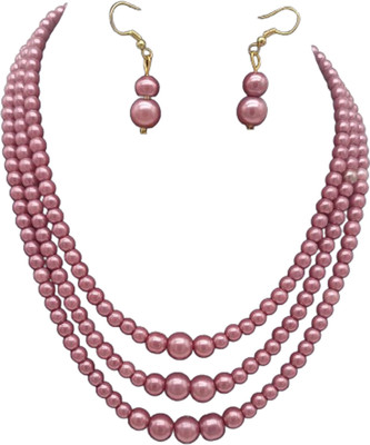 Zooni Collections Mother of Pearl Purple Jewellery Set(Pack of 1)