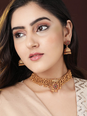 RUBANS Brass Gold-plated Gold Jewellery Set(Pack of 1)