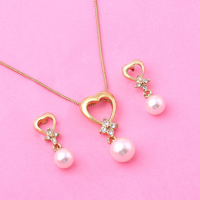 Estele Alloy Gold-plated White Jewellery Set(Pack of 3)