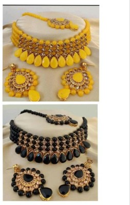 suman jewellers Alloy Gold-plated Yellow Jewellery Set(Pack of 1)