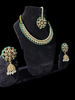 Shiv Ventures Dori Gold-plated Gold, Green Jewellery Set(Pack of 4)