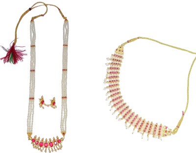 Shrungarika Alloy Gold, White, Pink Jewellery Set(Pack of 3)