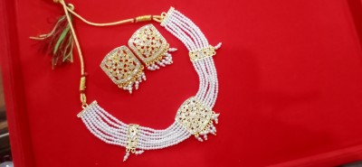 Kailasha Alloy Gold-plated White, Gold Jewellery Set(Pack of 1)