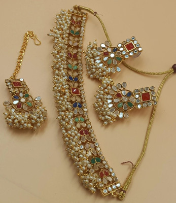 AntiqueJewllery Brass Brass Multicolor Jewellery Set(Pack of 1)