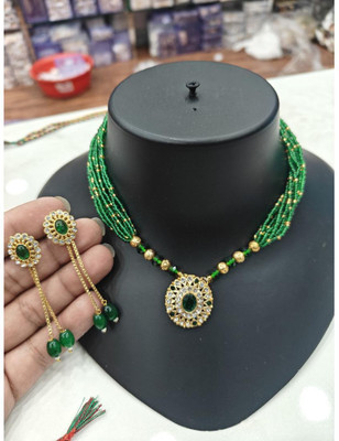 MK Gallery Alloy Green Jewellery Set(Pack of 1)