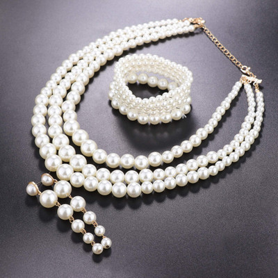 ISLANA Mother of Pearl White Jewellery Set(Pack of 3)