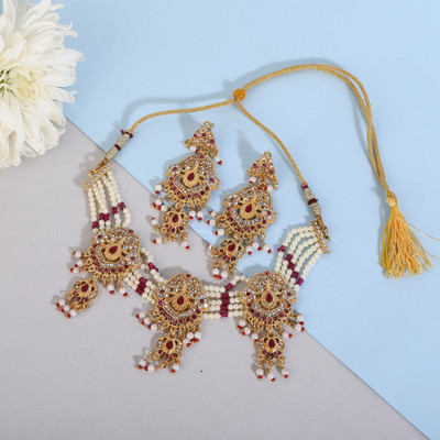 Bhagya Lakshmi Alloy Gold-plated Multicolor Jewellery Set(Pack of 1)