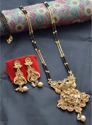 AAKASHTRADERSRK Copper Gold-plated Gold, Black Jewellery Set(Pack of 1)