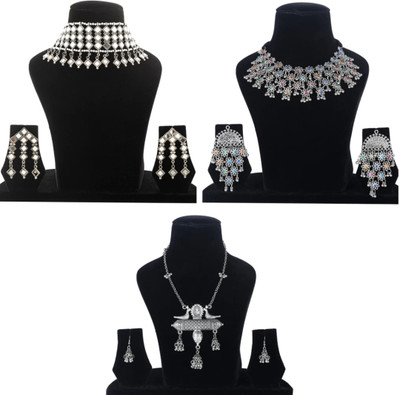 oplera spark Oxidised Silver Silver Jewellery Set(Pack of 3)