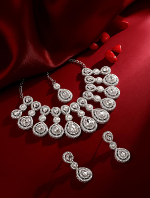 Atasi International Alloy Silver, White Jewellery Set(Pack of 3)