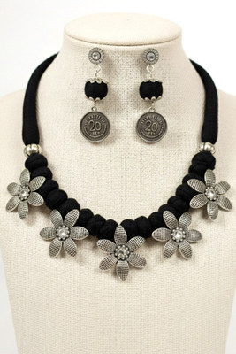 A S enterprize Oxidised Silver Black Jewellery Set(Pack of 1)