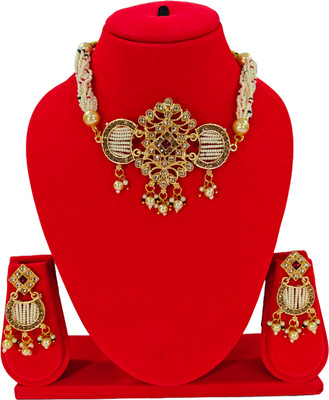 Olivia Retailers Alloy Gold-plated Gold Jewellery Set(Pack of 3)