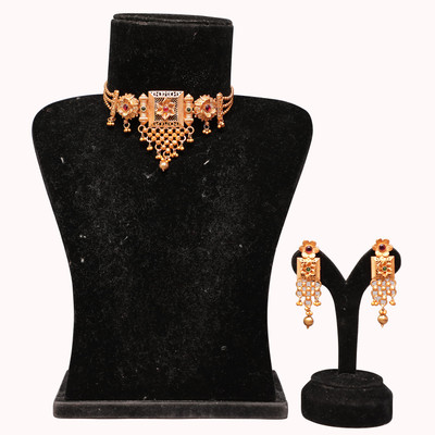 Ethnicking Alloy Gold-plated Multicolor Jewellery Set(Pack of 1)