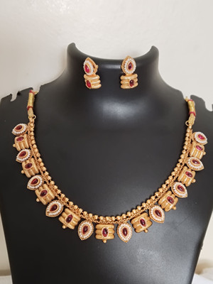 ruhisw collection Metal Gold-plated Multicolor Jewellery Set(Pack of 1)