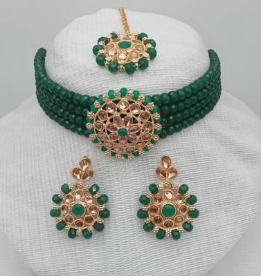 RANUJA PRODUCT Alloy Gold-plated Green Jewellery Set(Pack of 1)