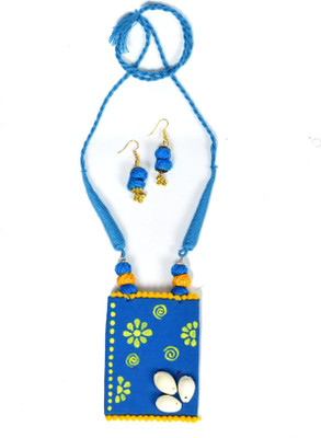 A S enterprize Oxidised Silver Blue Jewellery Set(Pack of 1)