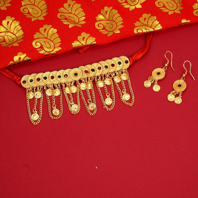 RAMDEV ART FASHION JEWELLERY Brass Gold-plated Gold Jewellery Set(Pack of 1)