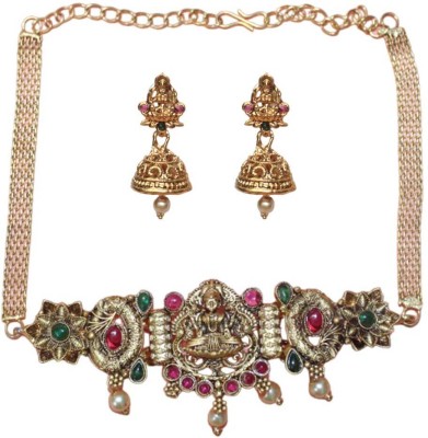 Aroras Bridal & Fashion Jewellery Copper Gold-plated Green, Multicolor Jewellery Set(Pack of 1)