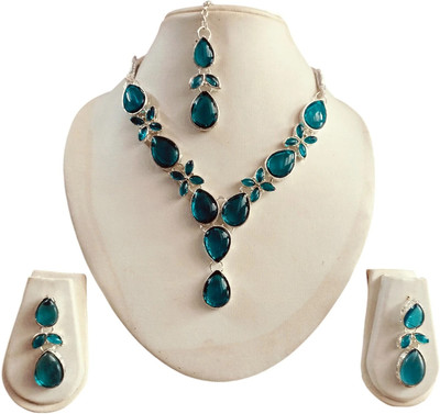 ANRA JEWEL Alloy Silver Blue Jewellery Set(Pack of 4)