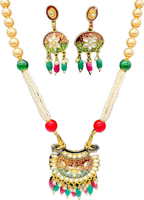 YourBlingBox Plastic, Alloy Gold-plated Multicolor Jewellery Set(Pack of 1)