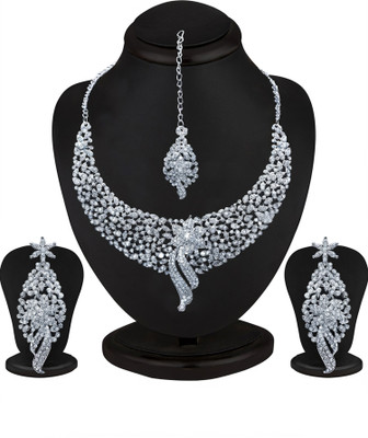 Sukkhi Zinc Rhodium White Jewellery Set(Pack of 1)