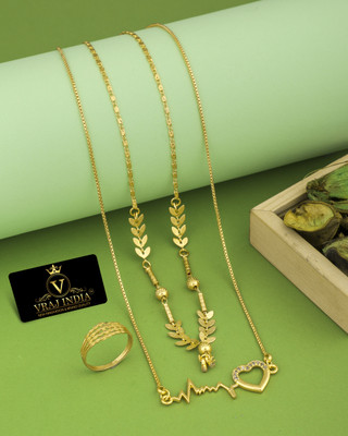 Vraj india Metal Gold-plated Gold Jewellery Set(Pack of 2)