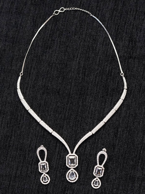 Zoey Brass Silver Silver Jewellery Set(Pack of 3)