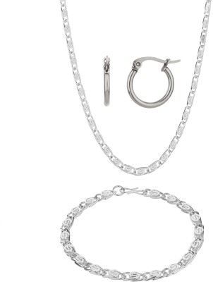 GoldNera Stainless Steel Sterling Silver Silver Jewellery Set(Pack of 1)