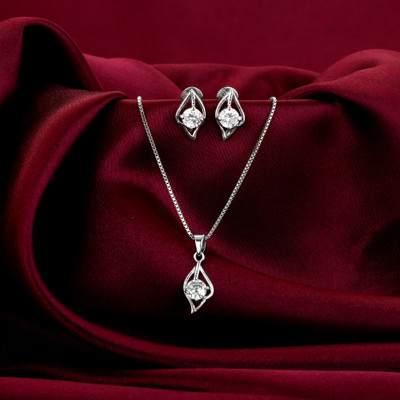 GIVA Sterling Silver Rhodium Silver Jewellery Set(Pack of 1)