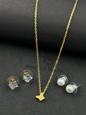 BOGHRA SALES Brass, Alloy Gold-plated, Rhodium Gold, Multicolor Jewellery Set(Pack of 1)