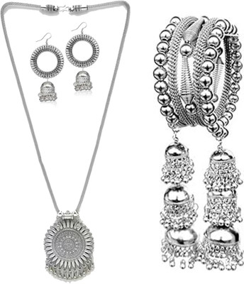 MA Enterprises Alloy Gold-plated Silver Jewellery Set(Pack of 1)