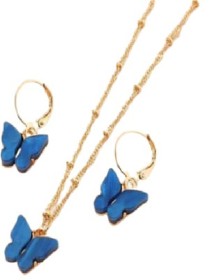 Opus Gems Alloy Blue Jewellery Set(Pack of 1)