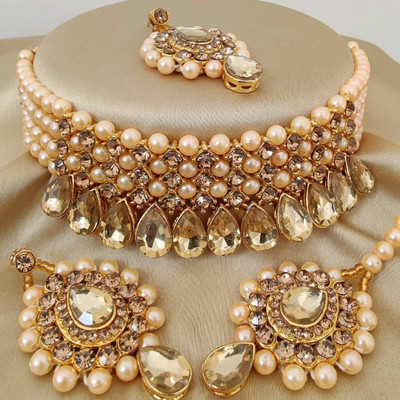 IBM COLLECTIONS Alloy Gold Jewellery Set(Pack of 1)