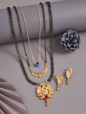 evashoppy Brass Gold-plated Gold Jewellery Set(Pack of 1)